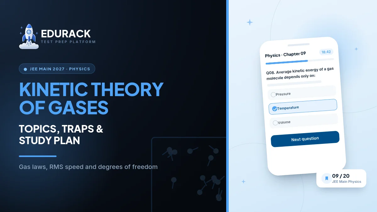 JEE Main Physics Kinetic Theory of Gases 2027: RMS Speed, Degrees of Freedom & Equipartition
