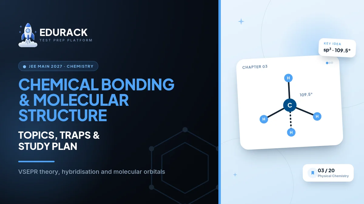JEE Main Chemistry Chemical Bonding & Molecular Structure 2027: VSEPR, Hybridisation & Molecular Orbital Theory