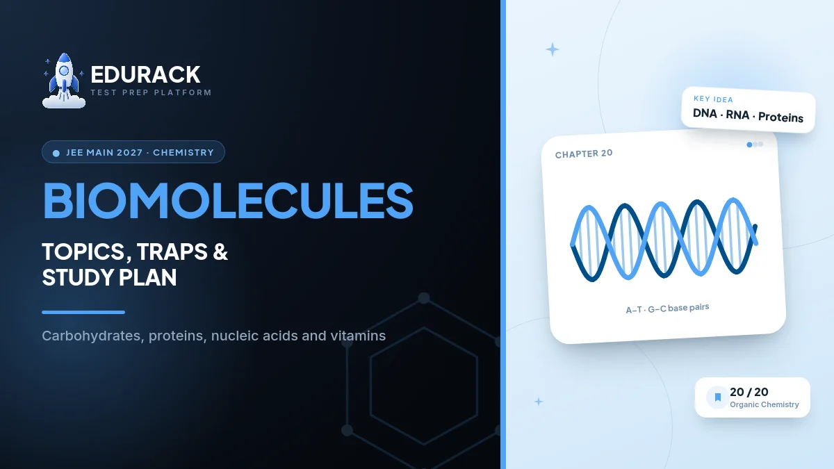 JEE Main Chemistry Biomolecules 2027: Carbohydrates, Proteins, Vitamins & Nucleic Acids